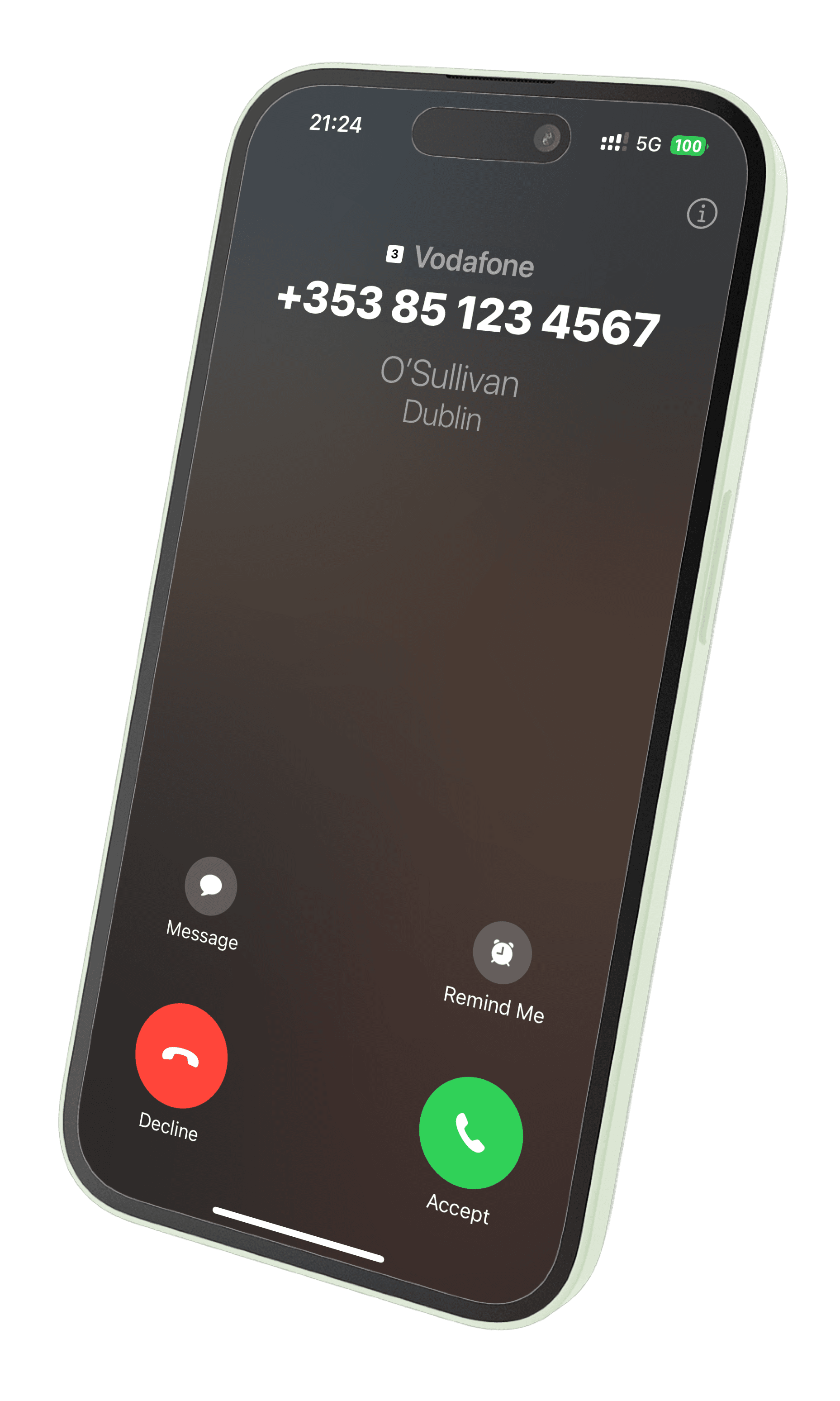 Incoming call on an iPhone