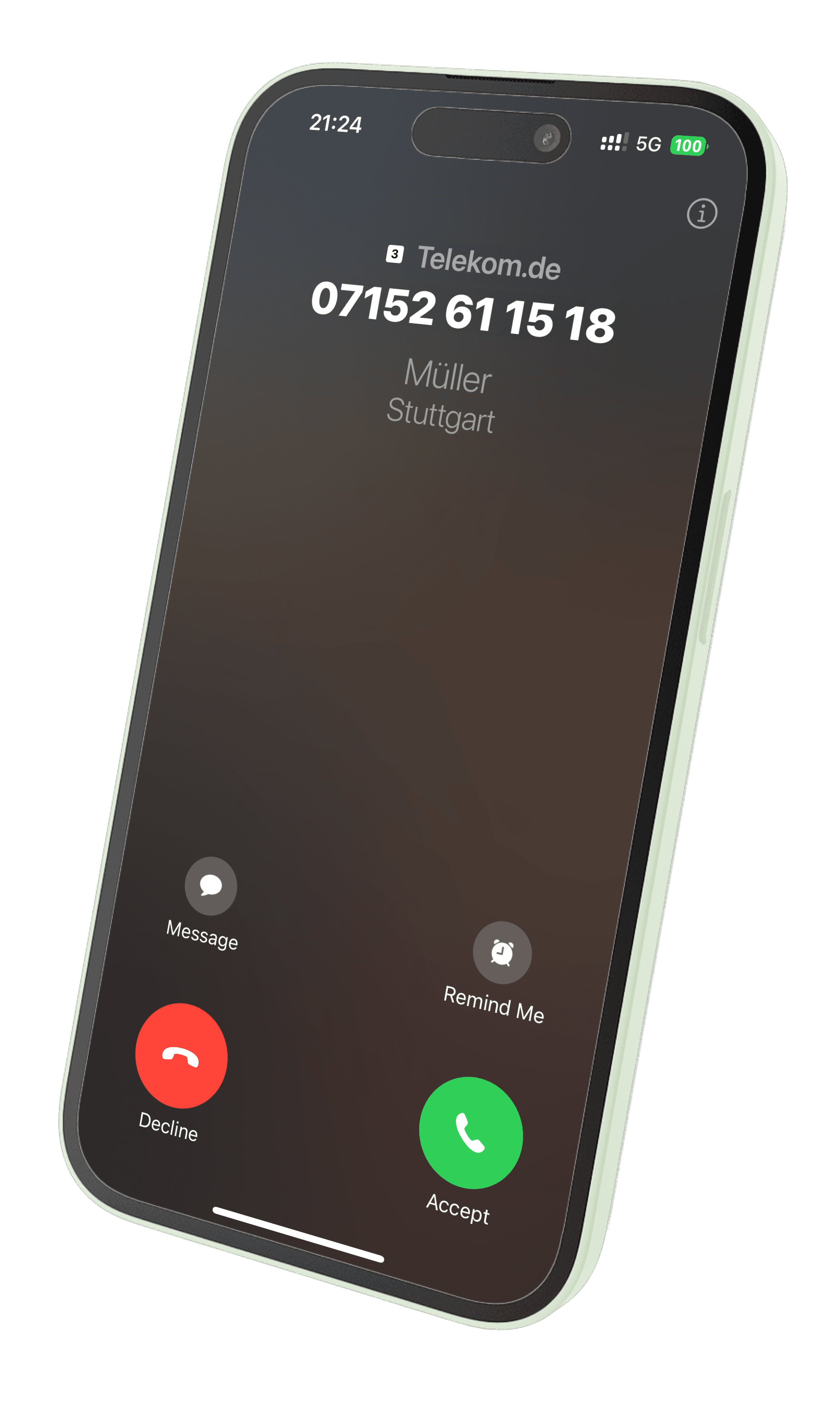 Incoming call on an iPhone