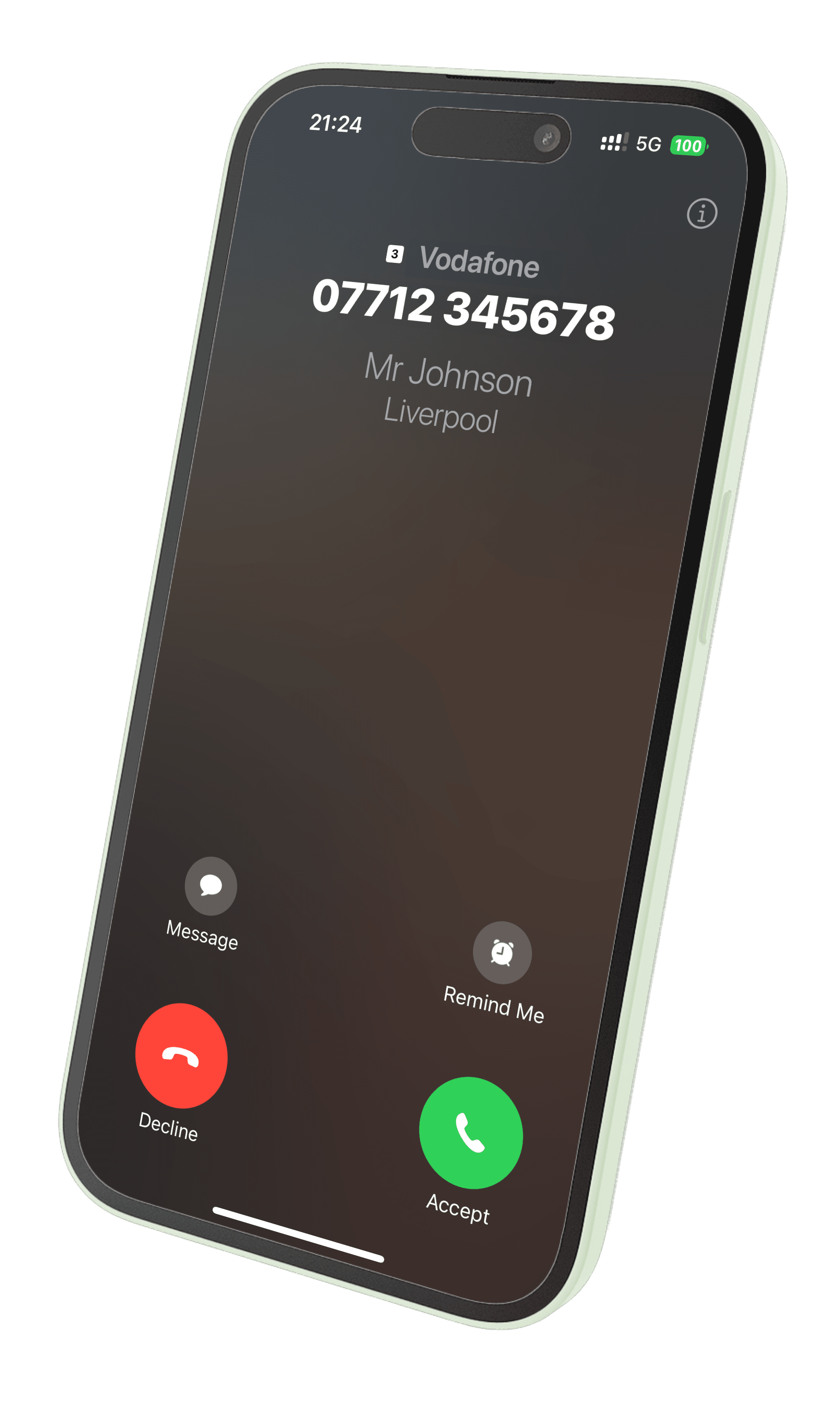Incoming call on an iPhone
