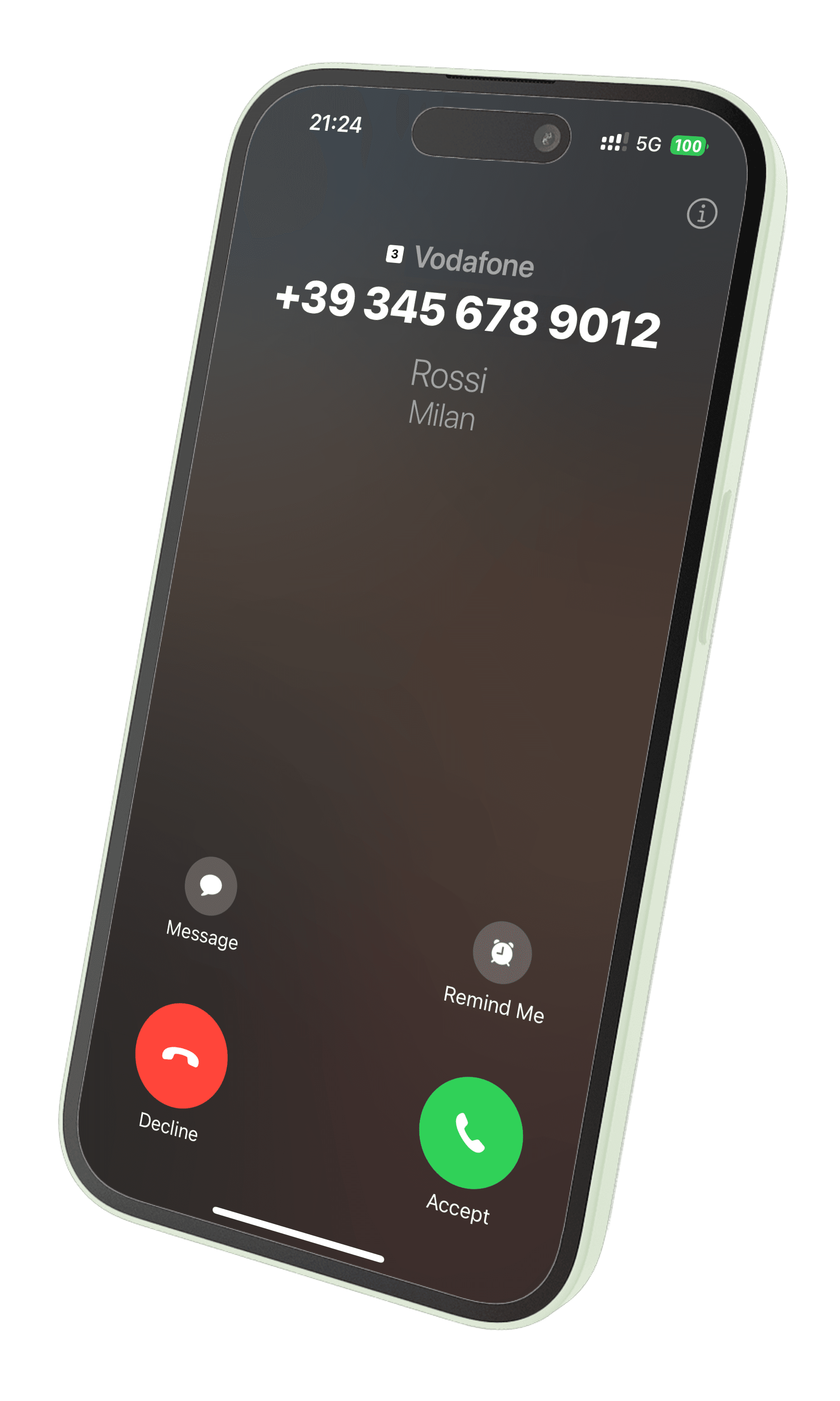 Incoming call on an iPhone