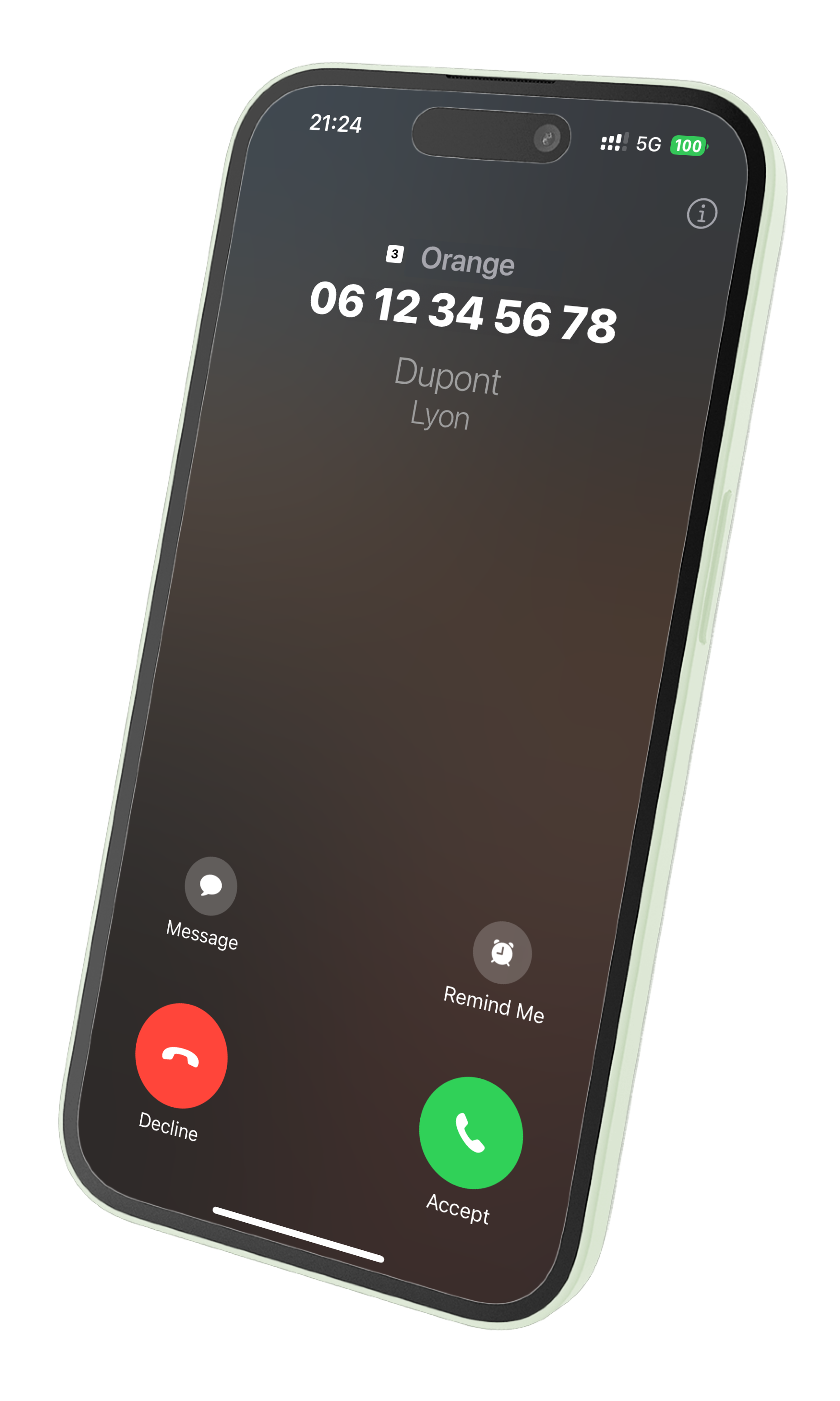 Incoming call on an iPhone